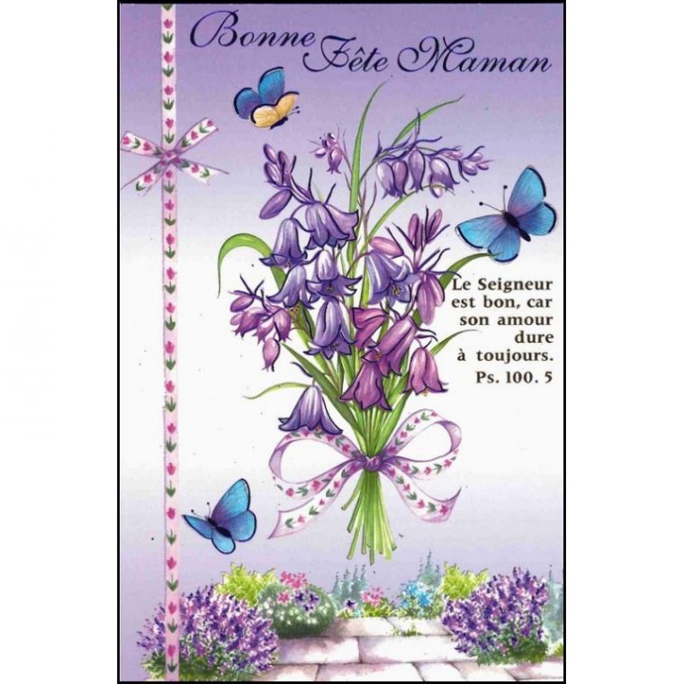 Carte Double Bonne Fête Maman – Fleurs – Ps 100.5 concernant Bonne Fete Des Pairs Figure