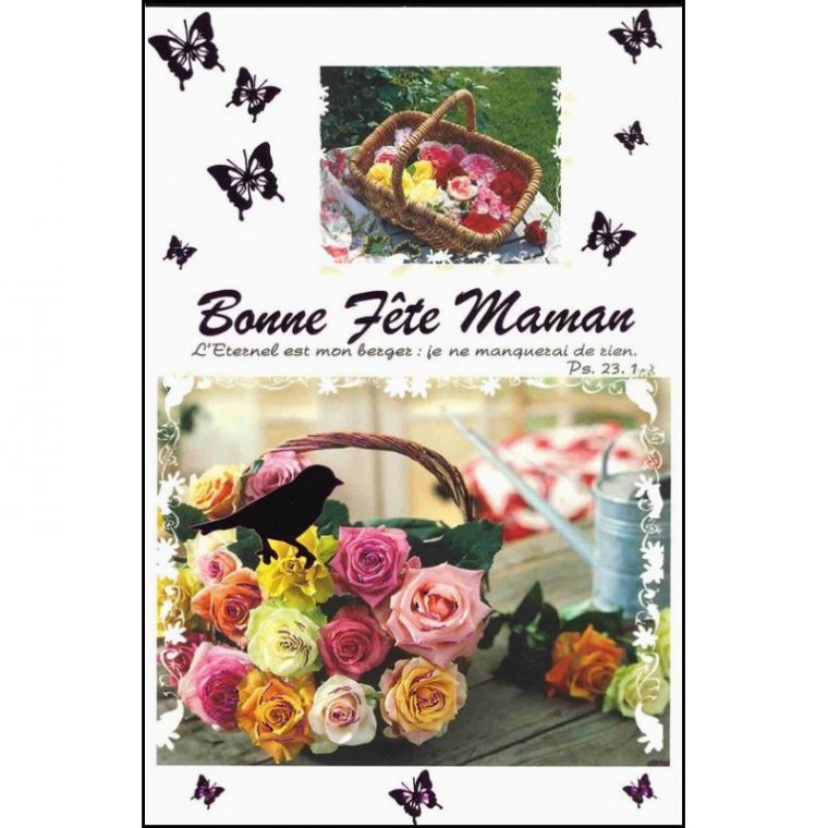 Carte Double Bonne Fête Maman – Panier De Fleurs – Ps 23.1 pour Bonne Fete Des Pairs Figure
