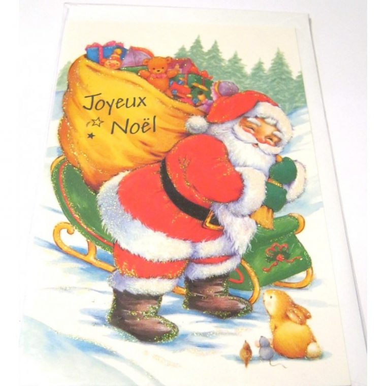 Carte Postale Neuve + Enveloppe Fêtes Joyeux Noël Sapin avec Enveloppe Pere Noel