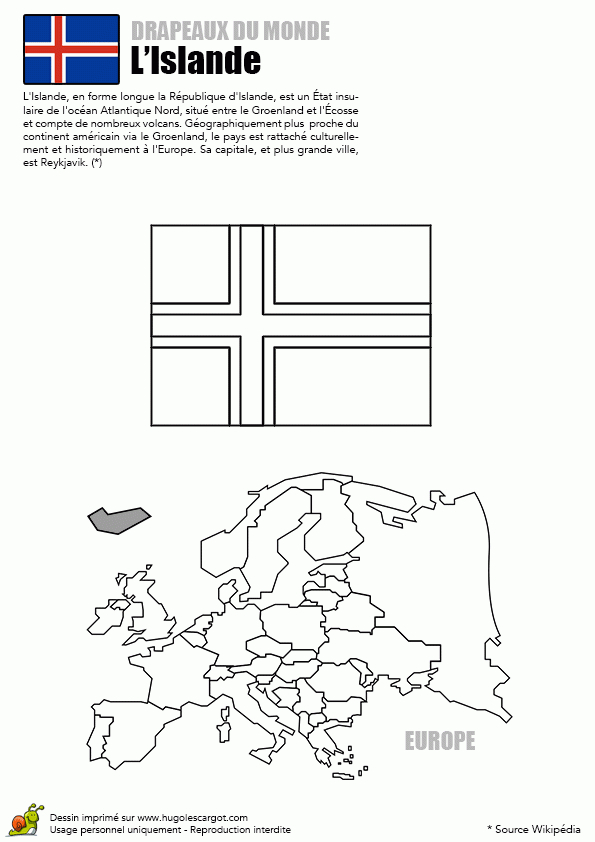 Ce Dessin Du Drapeau De L’islande Est À Colorier intérieur Drapeau Australie À Colorier