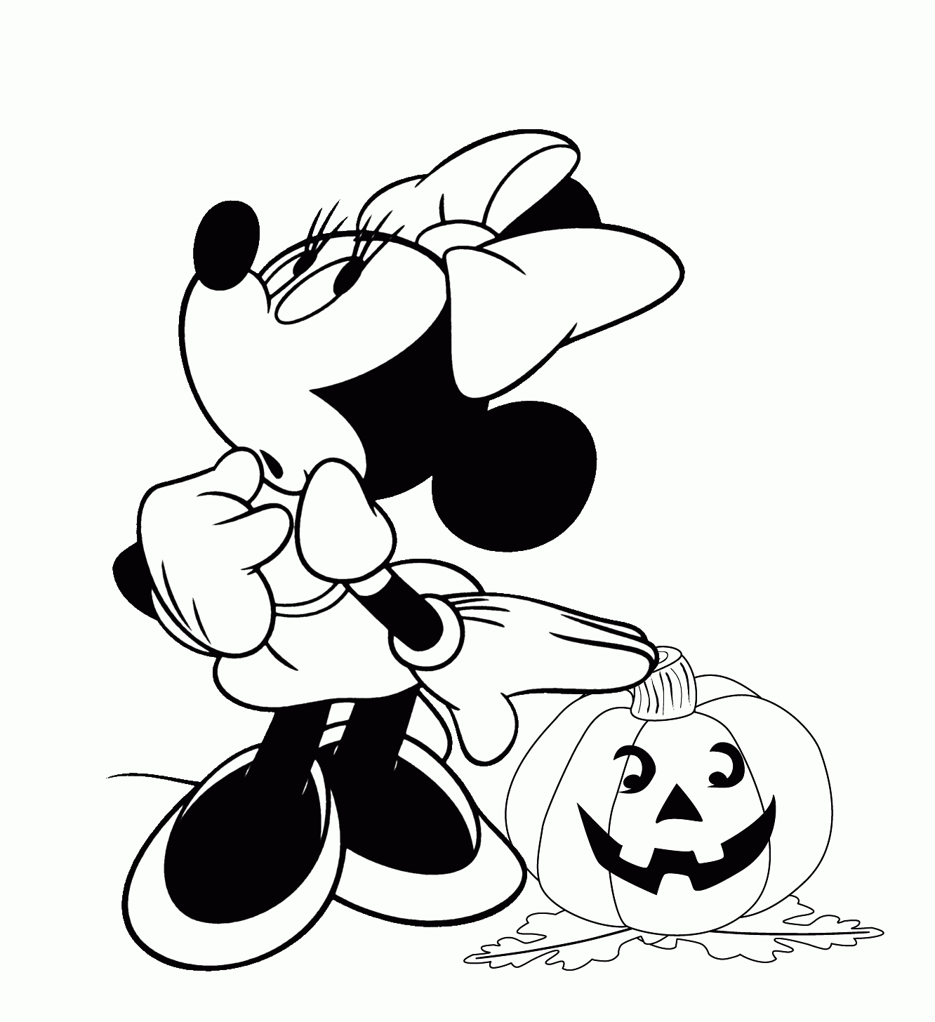 C'Est Halloween Pour Minnie ! - Coloriage Minnie serapportantà Coloriage Minnie