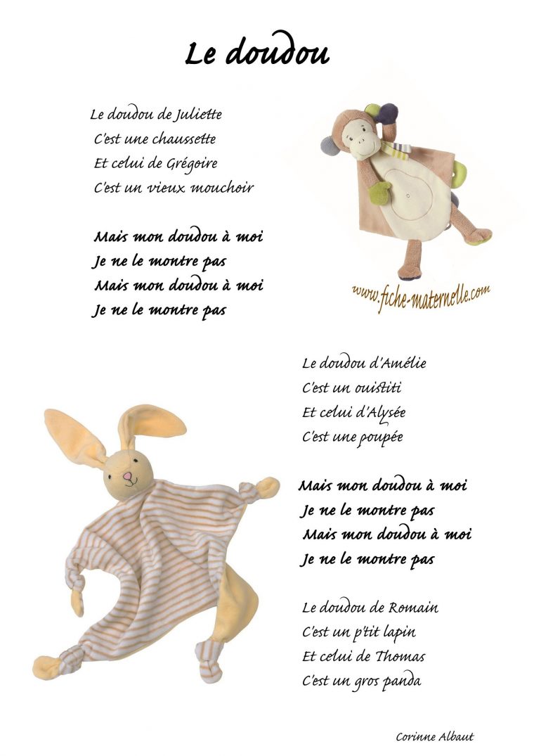 Chanson Le Doudou | Comptine Illustrée, Comptines dedans Chanson De La Petite Patate