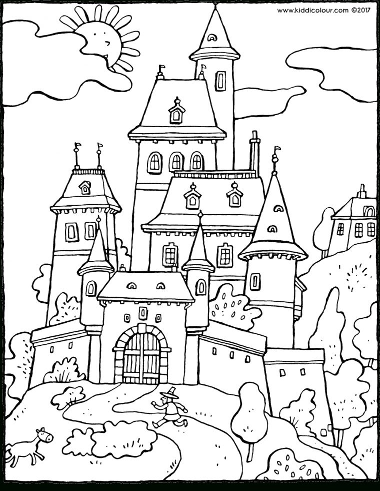 Châteaux Kleurprenten – Kiddicoloriage serapportantà Coloriage Chateau Hanté