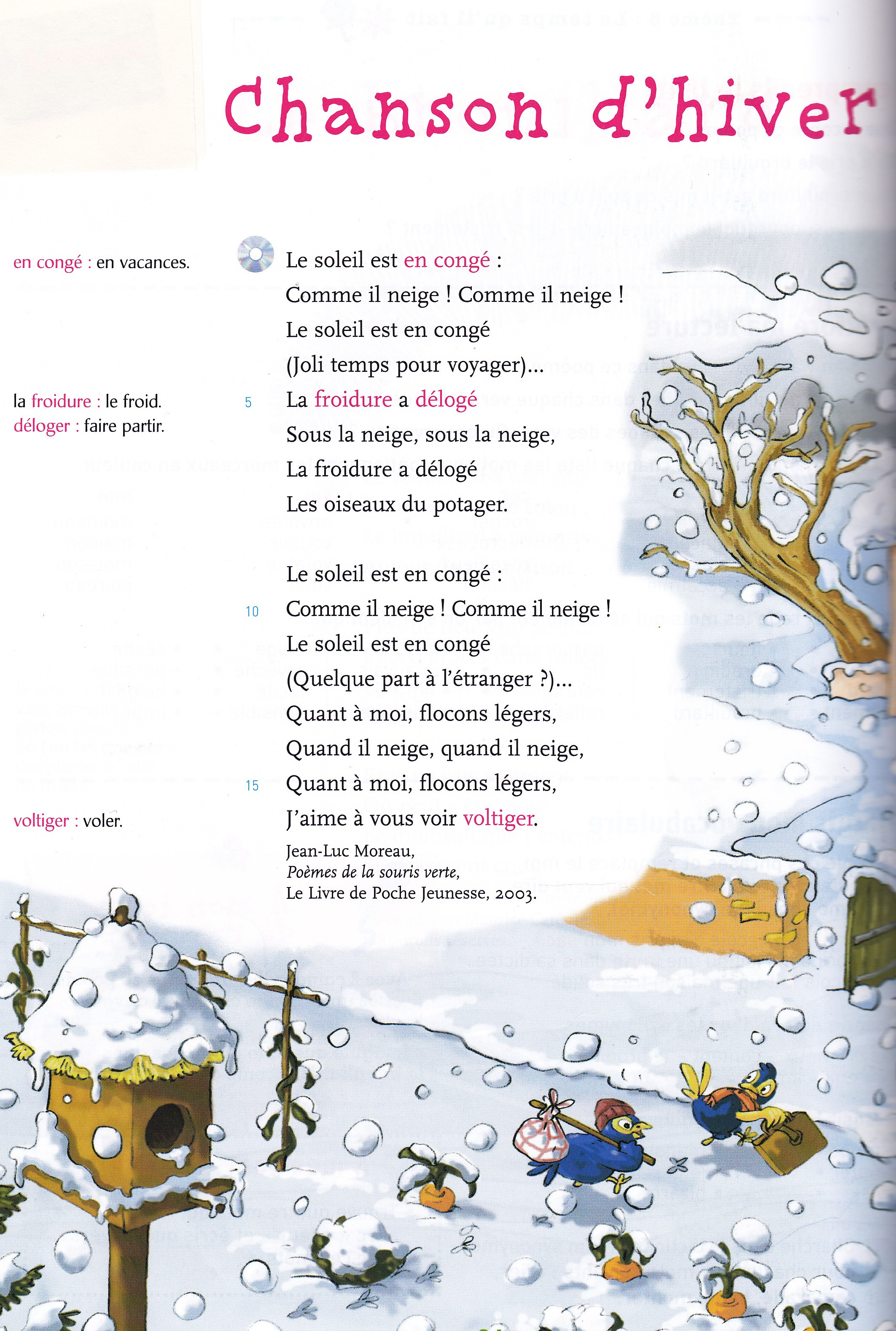Classe De Ce 1 Fr » Blog Archive » Chanson D’hiver intérieur Poesie Pour Les Vacances