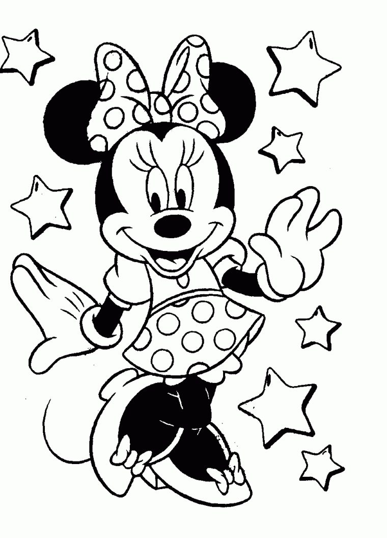 Color Drawing To Print : Famous Characters – Walt Disney concernant Minnie A Colorier