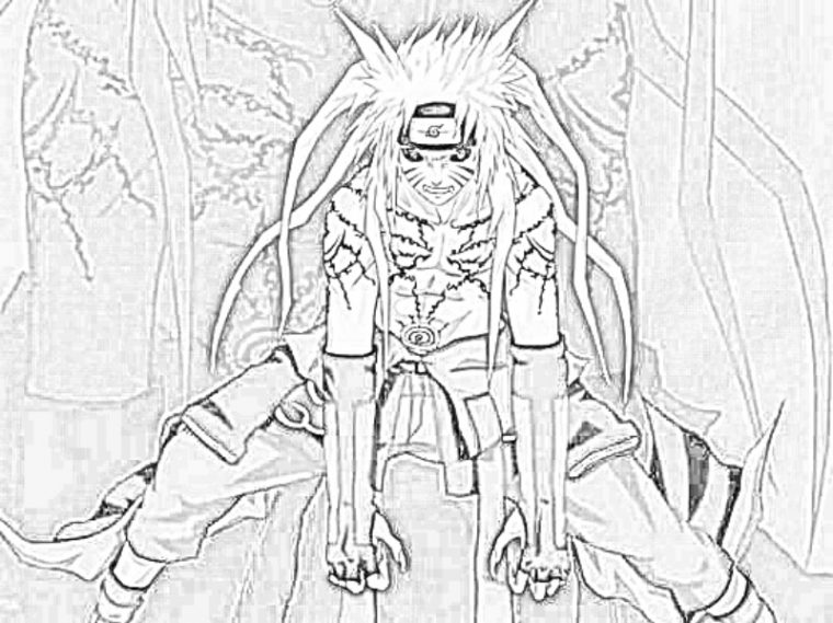 Coloriage À Dessiner Naruto Shippuden Kyubi serapportantà Coloriage De Naruto