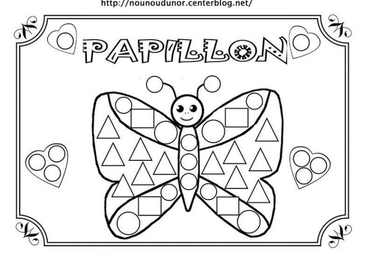 Coloriage A Gommettes – Page 4 pour Dessin Petit Papillon