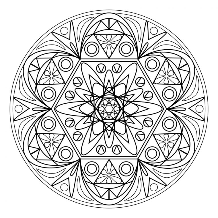 Coloriage Adulte – Mandala avec Mandala Coloriage