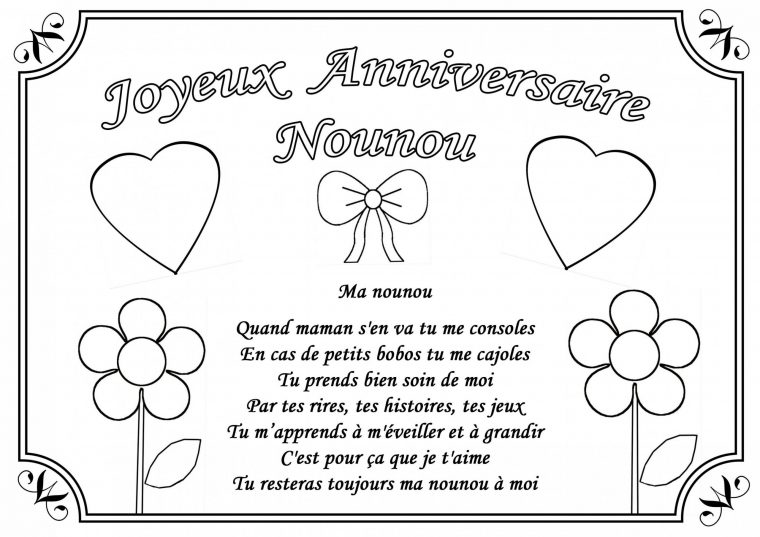 Coloriage Anniversaire Mamie – Le Pilier à Coloriage Anniversaire Mamie