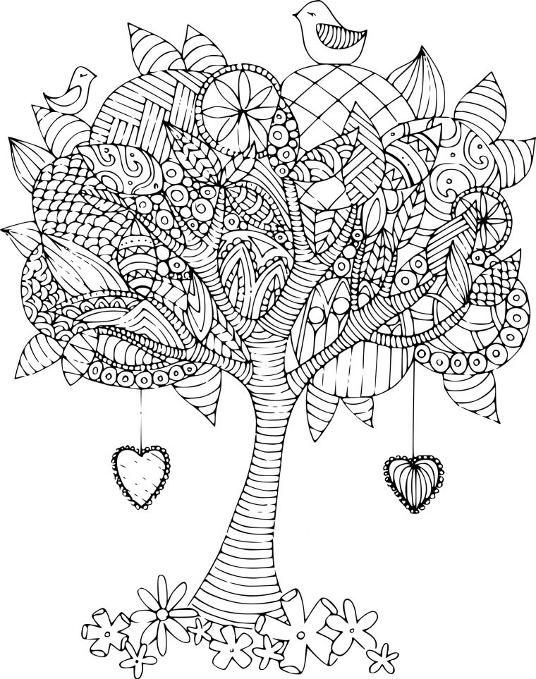 Coloriage Arbre Adulte À Imprimer pour Coloriage Adulte