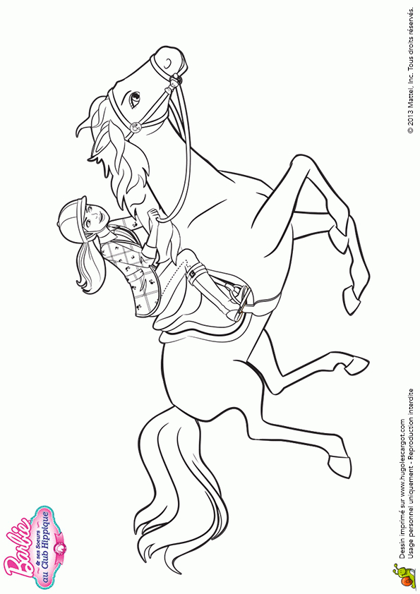 Coloriage Barbie Au Galop Avec Majestic Sur Hugolescargot concernant Barbie Et La Magie Des Dauphins Dessin ? Imprimer