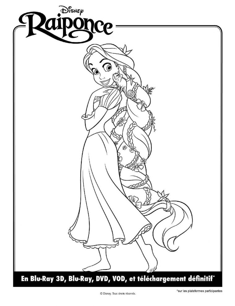 Coloriage Barbie Princesse Raiponce A Imprimer | Coloriage à Coloriage De Princesses Disney A Imprimer