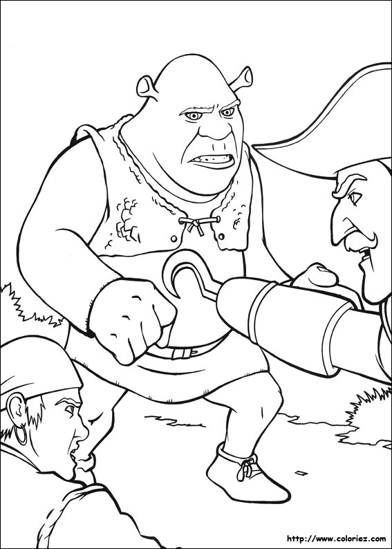 Coloriage – Capitaine Crochet Attaque Shrek à Coloriage Capitaine Crochet A Imprimer Gratuit
