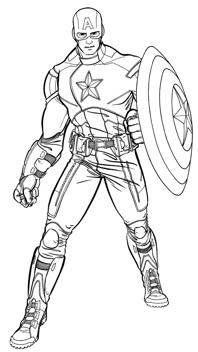 Coloriage Captain America A Imprimer 380 … | Coloriage encequiconcerne Livre Coloriage Hourra Heros