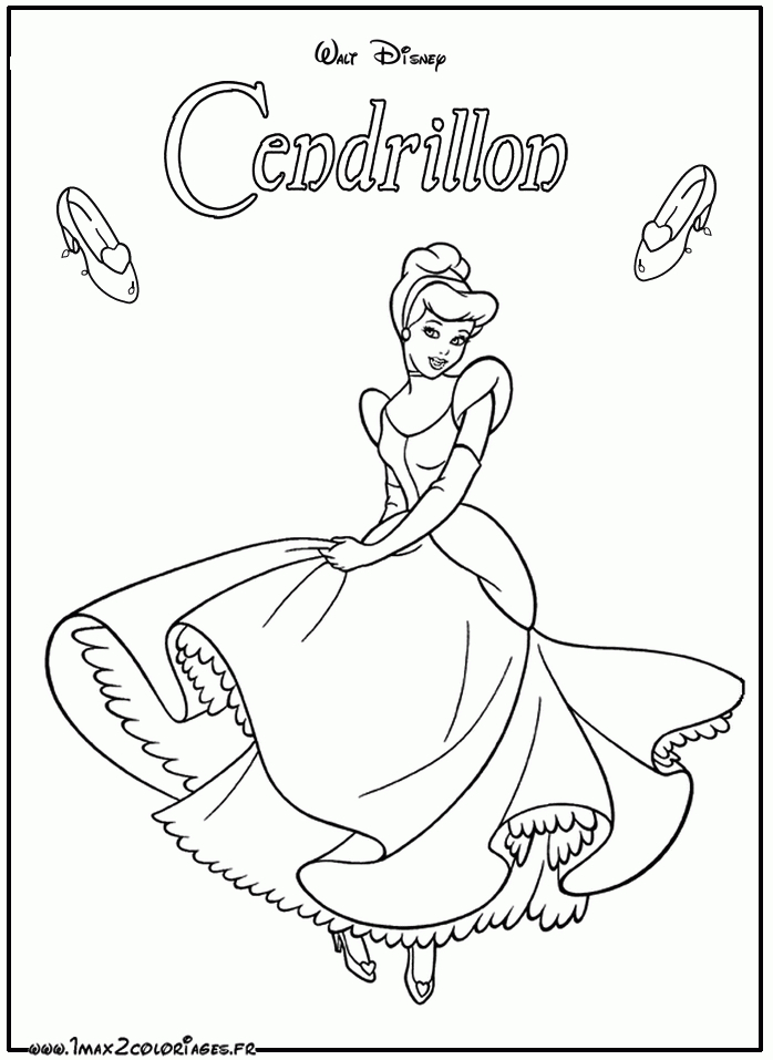 Coloriage Cendrillon Format A4 intérieur Dessin Cendrillon A Imprimer Gratuit