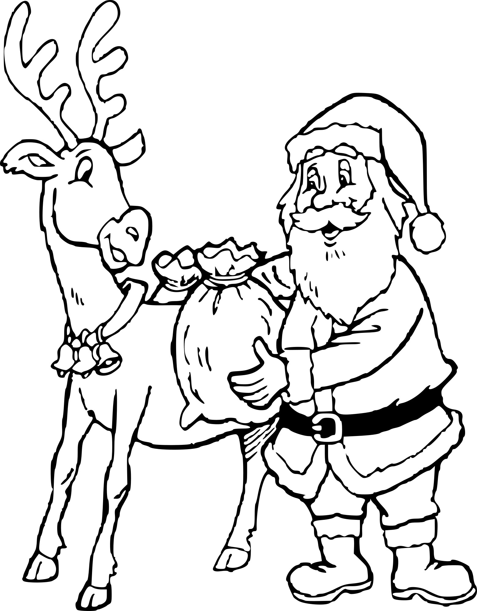 Coloriage Cerf Père Noël À Imprimer Sur Coloriages encequiconcerne Pere Noel A Imprimer Et A Decouper