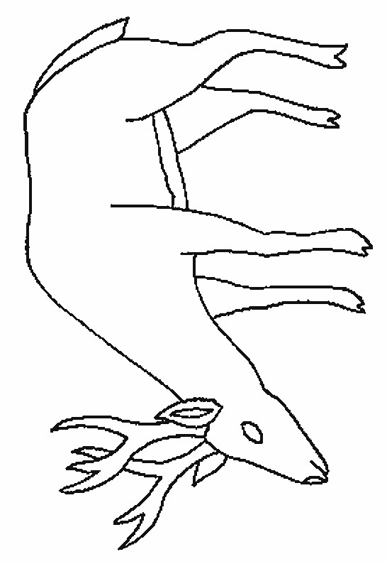 Coloriage Cerf Stylisé En Noir Dessin Gratuit À Imprimer intérieur Dessin Forêt À Imprimer