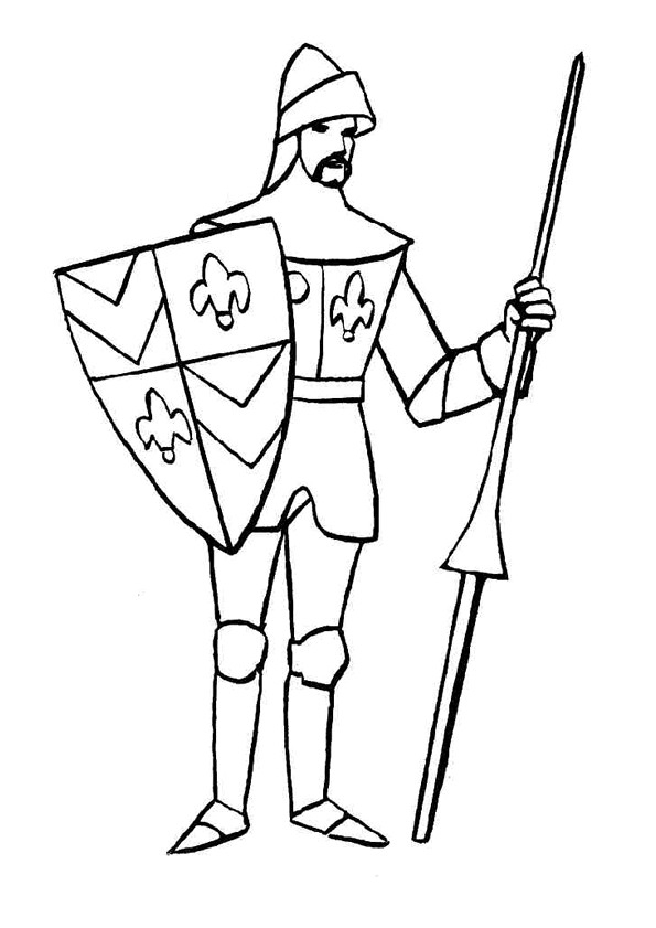 Coloriage Chevalier Britannique Facile Dessin Gratuit À encequiconcerne Coloriage Épée