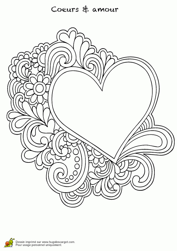 Coloriage Coeur Mandala Et Amour | Coloriage Coeur intérieur Dessin A Imprimer Coeur
