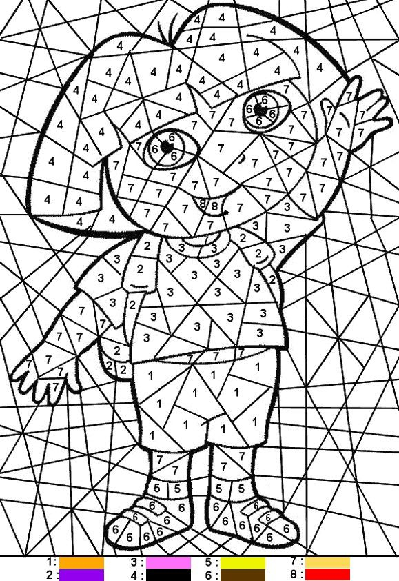 Coloriage Coloriage Magique Dora avec Coloriage Magique Addition Maternelle