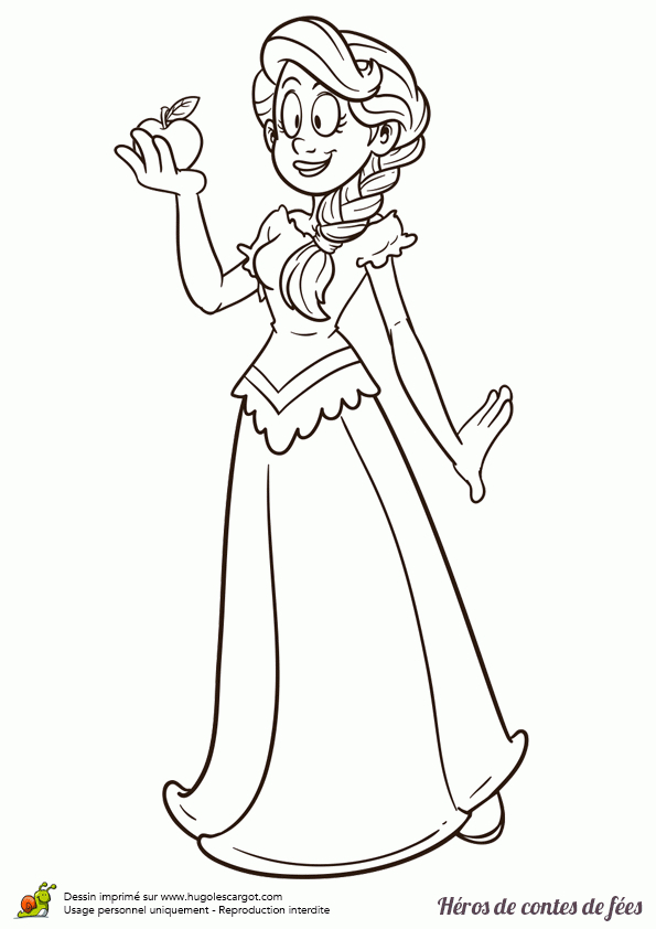 Coloriage Contes De Fées, Blanche Neige encequiconcerne Coloriage Blanche Neige A Imprimer Gratuit