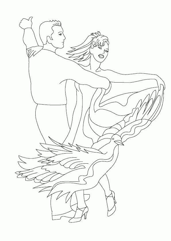 Coloriage Couple Danseur De Tango avec Coloriage Danseuse A Imprimer Gratuit