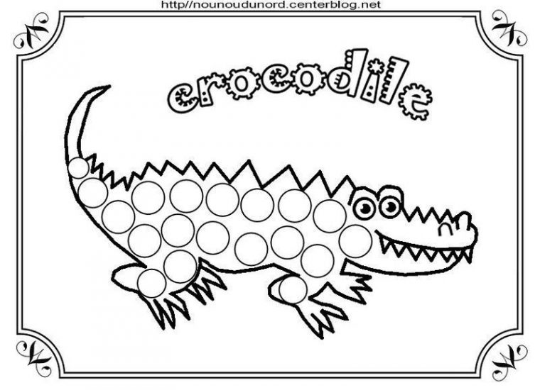 Coloriage Crocodile Et Pour Gommettes concernant Crocodile À Colorier