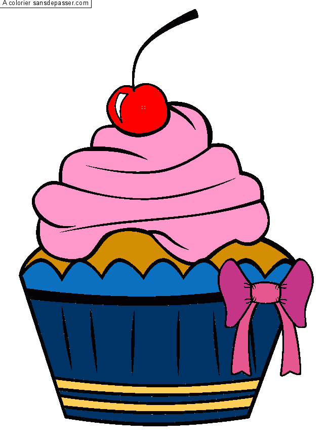 Coloriage Cupcake À La Cerise – Sans Dépasser destiné Cup Cake Dessin