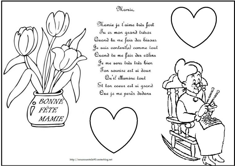 Coloriage D Anniversaire Pour Mamie Poeme Et Coloriage encequiconcerne Coloriage Anniversaire Mamie