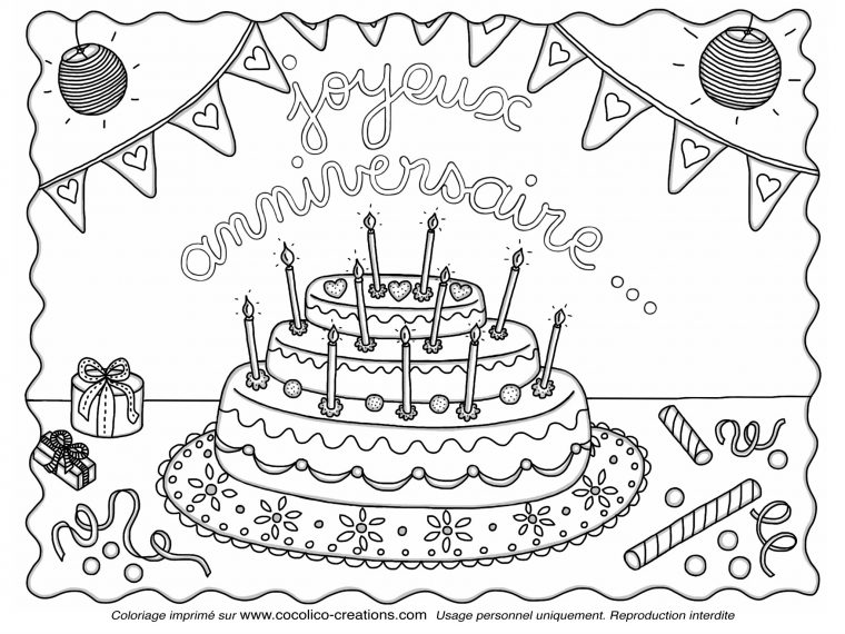 Coloriage D'Anniversaire Pour Maman pour Dessin Anniversaire Maman