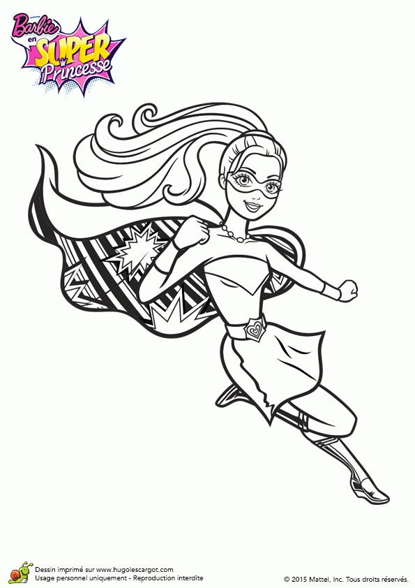 Coloriage De Barbie Déguisée En Super Héroïne | Barbie à Dessin De Barbie Facile