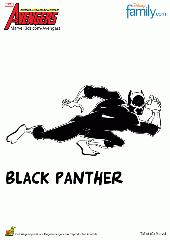 Coloriage De Black Panther, Un Des Héros Du Groupe serapportantà Coloriage Panthere