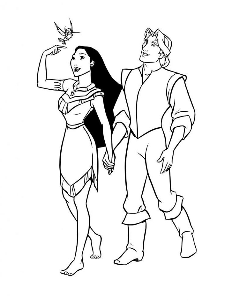 Coloriage De Disney Pocahontas Princesse À Imprimer avec Coloriage De Princesses Disney A Imprimer
