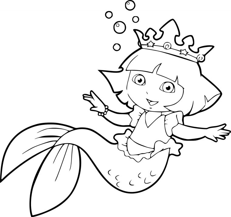 Coloriage De Dora Sirène À Imprimer Sur Coloriage De avec Dessin A Colorier Dora
