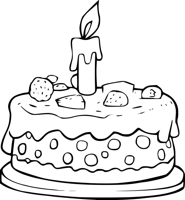 Coloriage De Gâteau D'Anniversaire À Imprimer Sur pour Dessin Sur Gateau