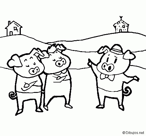 Coloriage De Les Trois Petits Cochons 5 Pour Colorier intérieur Dessin Des 3 Petit Cochon