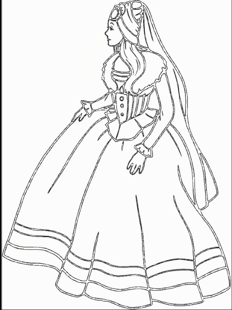 Coloriage De Princesse 3 | 321 Coloriage pour Coloriage Princesse