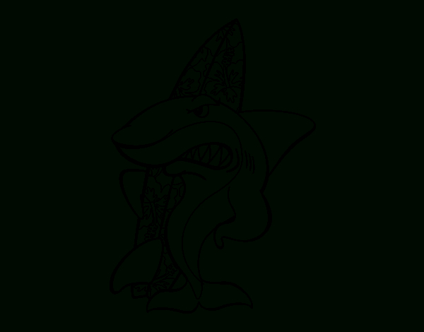 Coloriage De Requin Surfer Pour Colorier – Coloritou concernant Dessin Surfeur