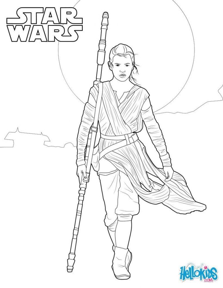 Coloriage De Star Wars Le Réveil De La Force, Avec Rey. Un destiné Coloriage Star Wars À Imprimer Gratuit Coloriage De Star Wars Le Réveil De La Force, Avec Rey. Un destiné Coloriage Star Wars À Imprimer Gratuit