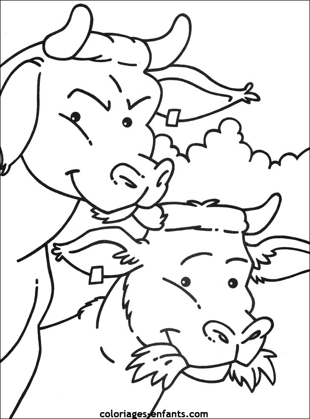 Coloriage De Vaches Sur Coloriages-Enfants avec Coloriage D Animaux De Vache