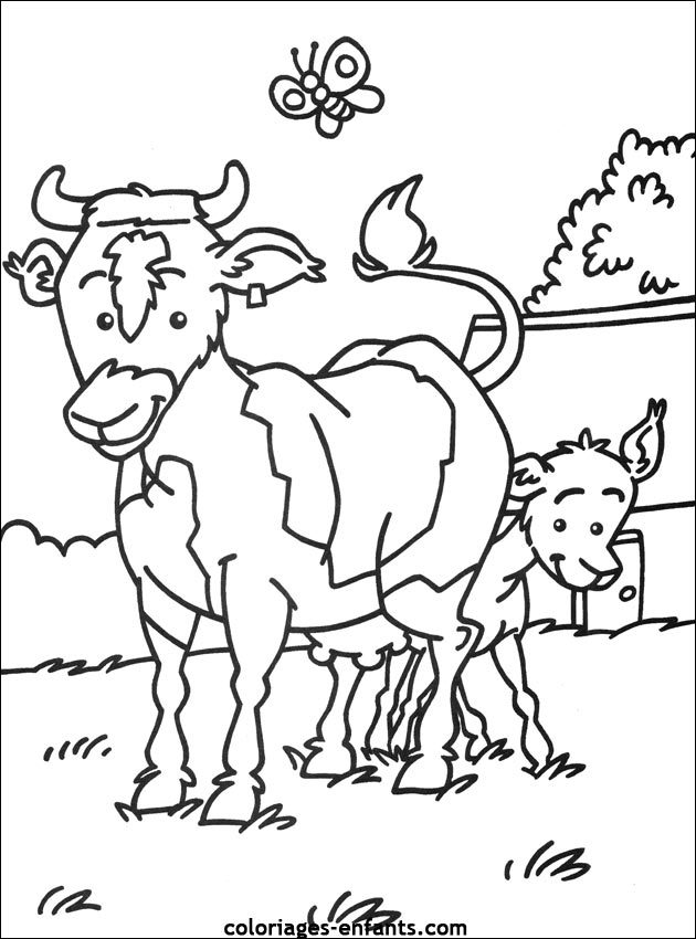Coloriage De Vaches Sur Coloriages-Enfants pour Coloriage D Animaux De Vache
