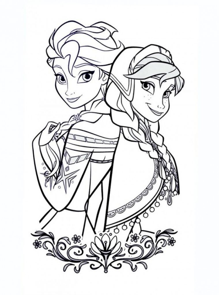 Coloriage D'Elsa Et Anna De La Reine Des Neiges destiné Coloriage Reine Des Neiges À Imprimer Gratuit