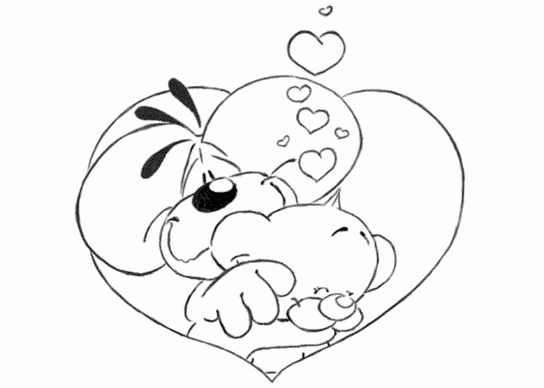 Coloriage Diddl: Amitié concernant Dessin D Amitié