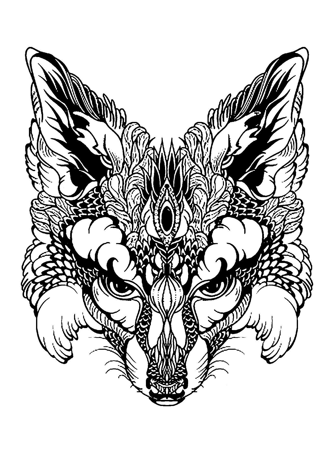 Coloriage Difficile Renard intérieur Coloriage Renard A Imprimer Gratuit