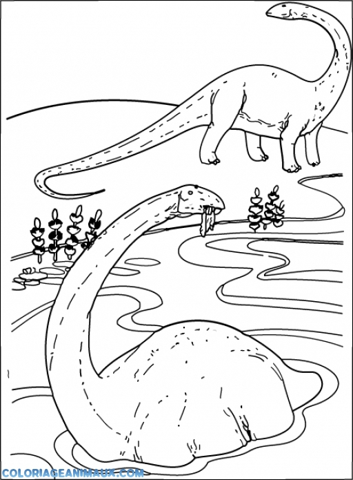 Coloriage Dinosaure Dans Leau avec Coloriage A L Eau