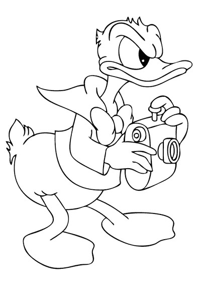 Coloriage Donald Duck Prend Des Photos Dessin Gratuit À dedans Coloriage Donald Duck