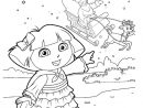 Coloriage Dora Attend Le Père Noël Dessin Gratuit À Imprimer avec Coloriage De Dora En Ligne