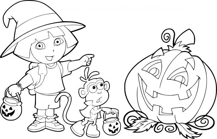 Coloriage Dora Halloween Dessin À Imprimer Sur Coloriages destiné Coloriage Dora À Imprimer