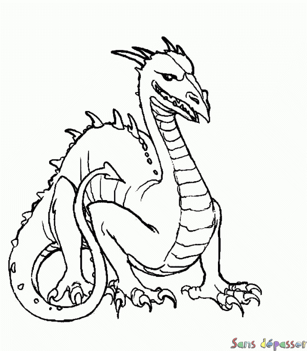 Coloriage Dragon Terrifiant – Sans Dépasser pour Coloriage Dragon