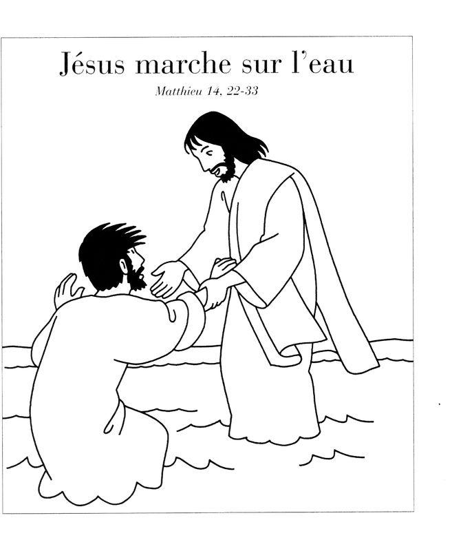 Coloriage Du Dimanche 10 Août – Jésus Marche Sur L'Eau serapportantà Coloriage À L Eau